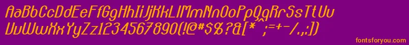 CarltonItalic Font – Orange Fonts on Purple Background