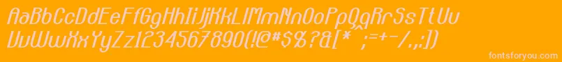 CarltonItalic Font – Pink Fonts on Orange Background