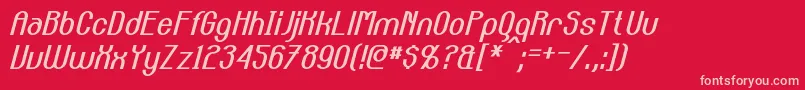 CarltonItalic Font – Pink Fonts on Red Background