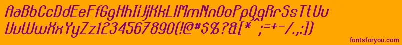 CarltonItalic Font – Purple Fonts on Orange Background