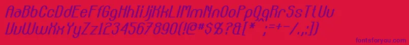 CarltonItalic Font – Purple Fonts on Red Background