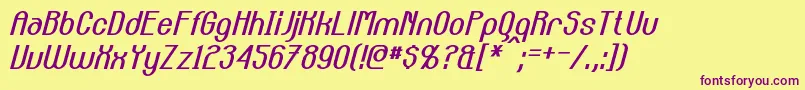 CarltonItalic Font – Purple Fonts on Yellow Background