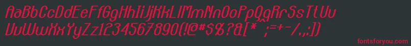 フォントCarltonItalic – 黒い背景に赤い文字