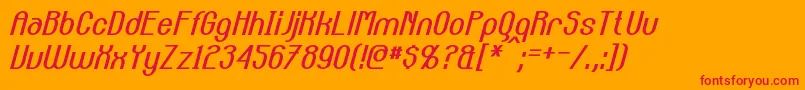 フォントCarltonItalic – オレンジの背景に赤い文字