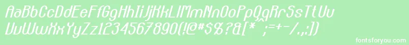 フォントCarltonItalic – 緑の背景に白い文字