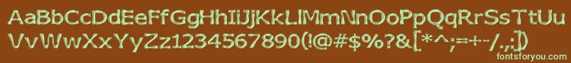 Heavy Font – Green Fonts on Brown Background