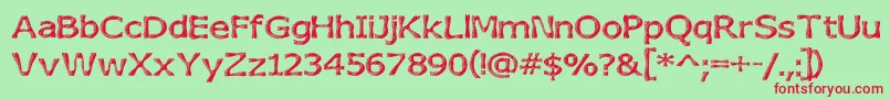 Heavy Font – Red Fonts on Green Background