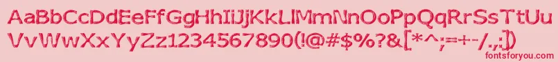 Heavy Font – Red Fonts on Pink Background