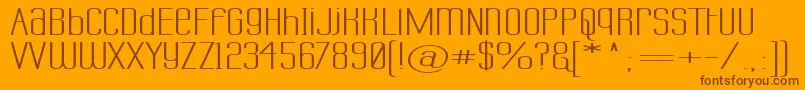 Czcionka Labtusw – brązowe czcionki na pomarańczowym tle