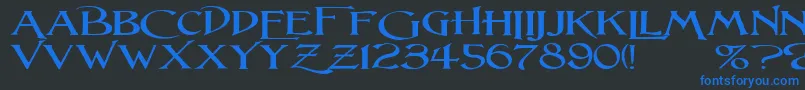 LightfootWideExpandedRegular Font – Blue Fonts on Black Background