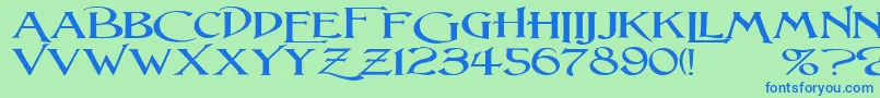 LightfootWideExpandedRegular Font – Blue Fonts on Green Background