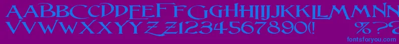 LightfootWideExpandedRegular Font – Blue Fonts on Purple Background