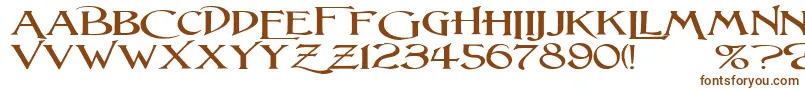 Шрифт LightfootWideExpandedRegular – коричневые шрифты на белом фоне