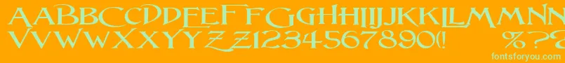 LightfootWideExpandedRegular Font – Green Fonts on Orange Background