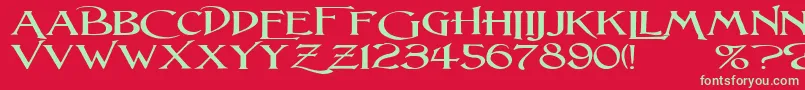 LightfootWideExpandedRegular Font – Green Fonts on Red Background