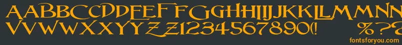 LightfootWideExpandedRegular Font – Orange Fonts on Black Background