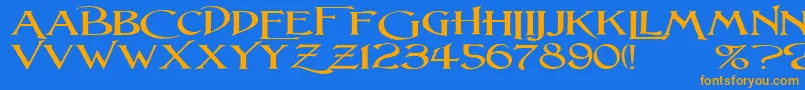 LightfootWideExpandedRegular Font – Orange Fonts on Blue Background