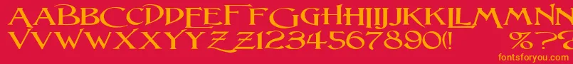 LightfootWideExpandedRegular Font – Orange Fonts on Red Background