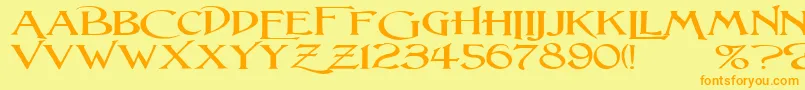 LightfootWideExpandedRegular Font – Orange Fonts on Yellow Background