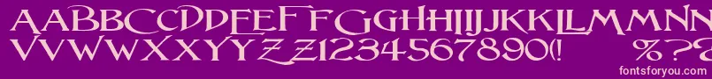 LightfootWideExpandedRegular Font – Pink Fonts on Purple Background