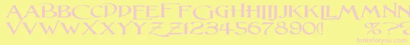 LightfootWideExpandedRegular Font – Pink Fonts on Yellow Background