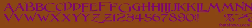 LightfootWideExpandedRegular Font – Purple Fonts on Brown Background