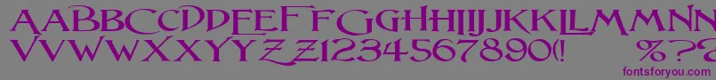LightfootWideExpandedRegular-Schriftart – Violette Schriften auf grauem Hintergrund