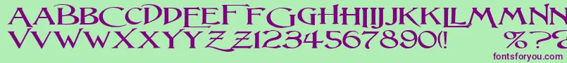 LightfootWideExpandedRegular Font – Purple Fonts on Green Background