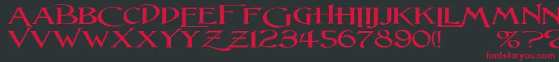 LightfootWideExpandedRegular Font – Red Fonts on Black Background