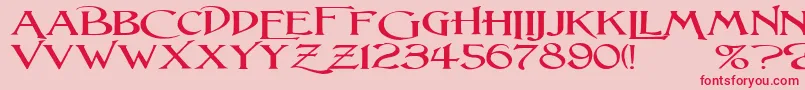 LightfootWideExpandedRegular Font – Red Fonts on Pink Background