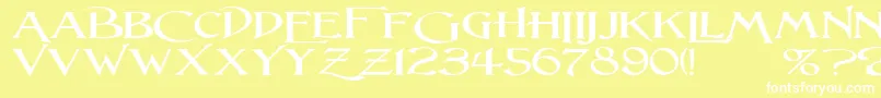 LightfootWideExpandedRegular Font – White Fonts on Yellow Background