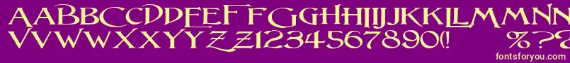 LightfootWideExpandedRegular Font – Yellow Fonts on Purple Background