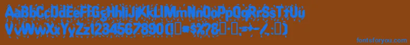 RaindancesskBold Font – Blue Fonts on Brown Background