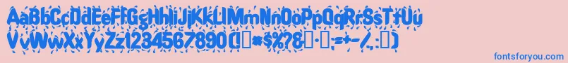 RaindancesskBold Font – Blue Fonts on Pink Background