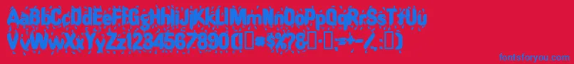 RaindancesskBold Font – Blue Fonts on Red Background