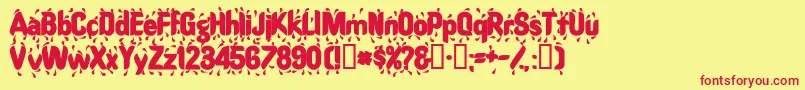 RaindancesskBold Font – Red Fonts on Yellow Background