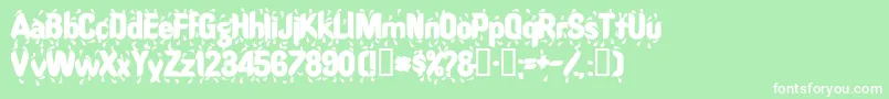 RaindancesskBold Font – White Fonts on Green Background