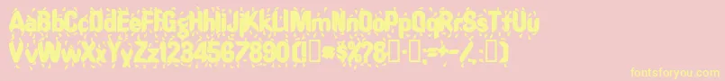 RaindancesskBold Font – Yellow Fonts on Pink Background