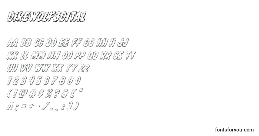 Schriftart Direwolf3Dital – Alphabet, Zahlen, spezielle Symbole