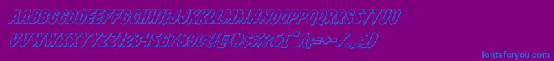 Direwolf3Dital-Schriftart – Blaue Schriften auf violettem Hintergrund