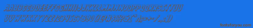 Direwolf3Dital-Schriftart – Braune Schriften auf blauem Hintergrund