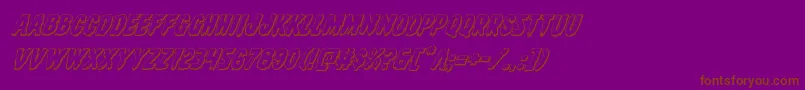 Direwolf3Dital-Schriftart – Braune Schriften auf violettem Hintergrund