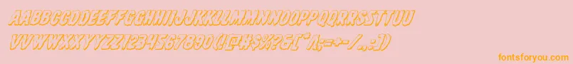 Direwolf3Dital-Schriftart – Orangefarbene Schriften auf rosa Hintergrund