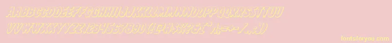 Direwolf3Dital-Schriftart – Gelbe Schriften auf rosa Hintergrund