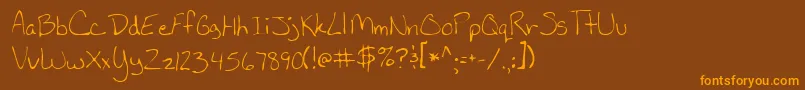 LaurenRegular Font – Orange Fonts on Brown Background