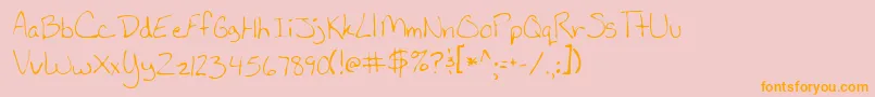 LaurenRegular Font – Orange Fonts on Pink Background