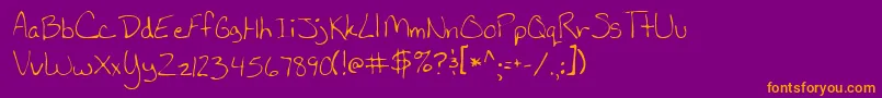 LaurenRegular Font – Orange Fonts on Purple Background