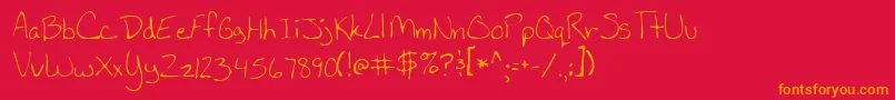 LaurenRegular Font – Orange Fonts on Red Background