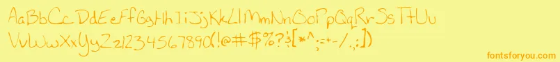 LaurenRegular Font – Orange Fonts on Yellow Background