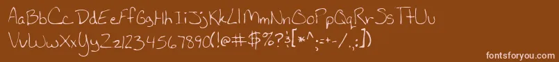 LaurenRegular Font – Pink Fonts on Brown Background